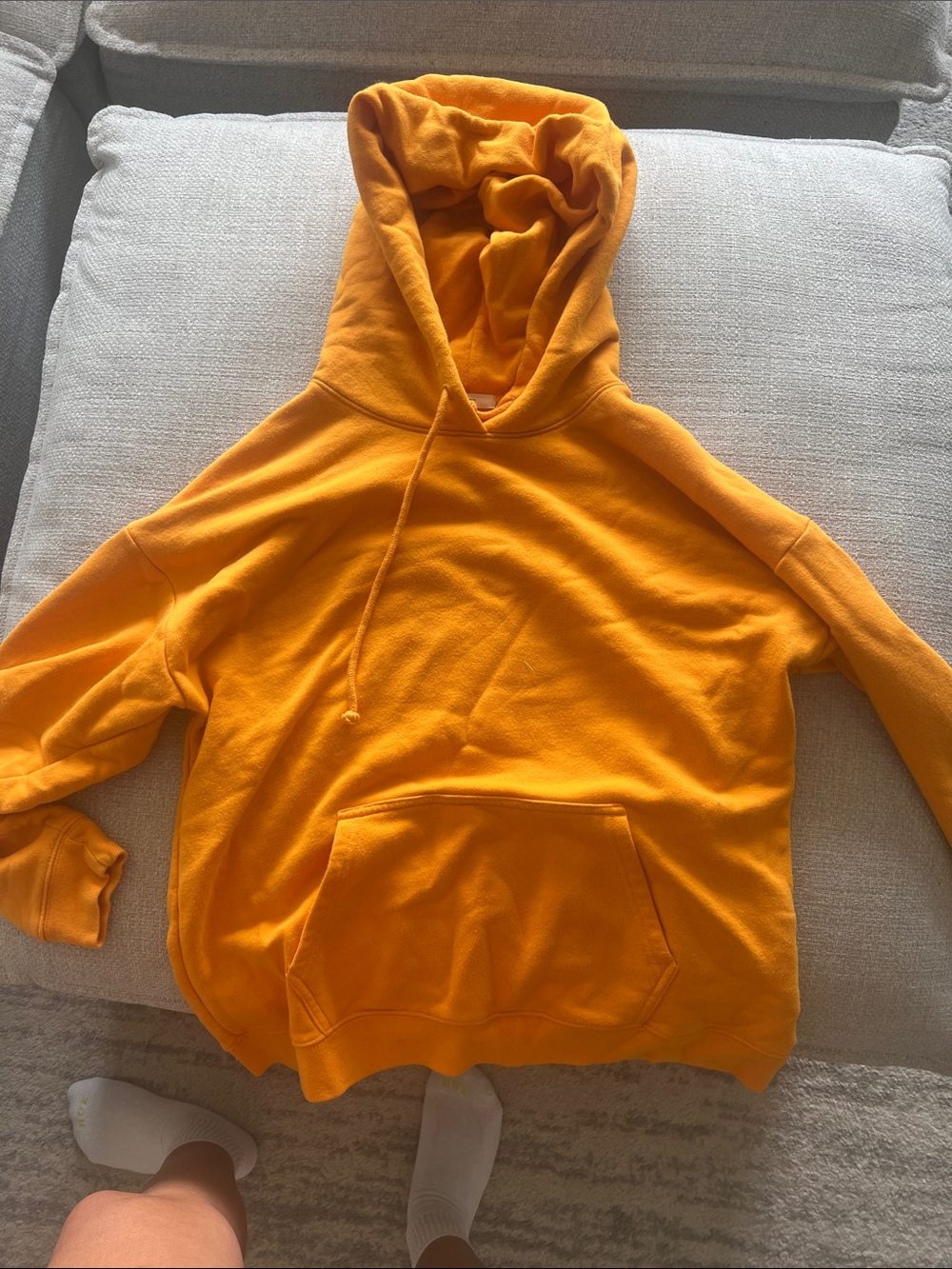 Aritzia Women's Crewneck Hoodie in Bright Orange